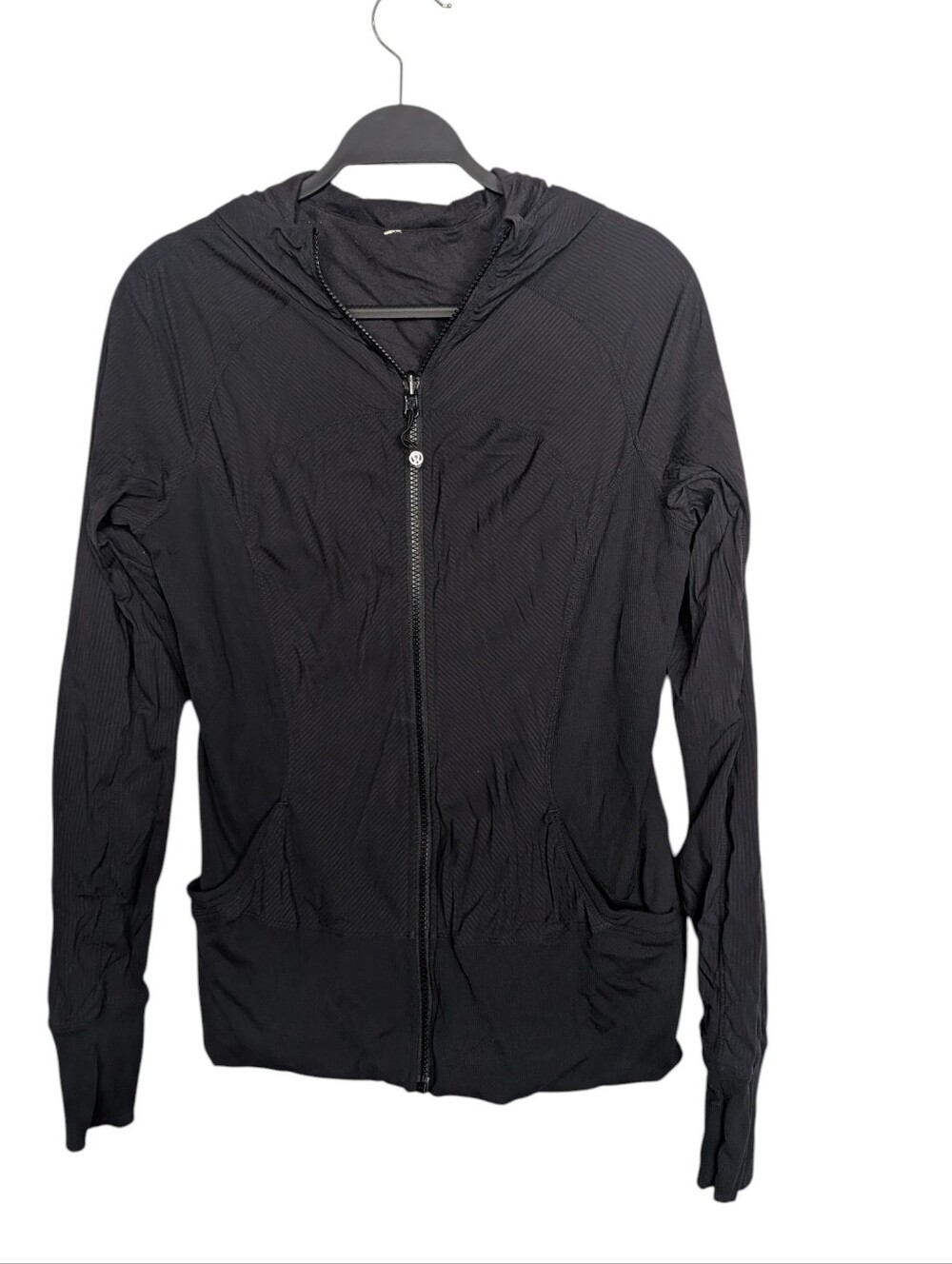 Lululemon Black Dance Studio Reversible Full Zip Hooded Jacket Size 12